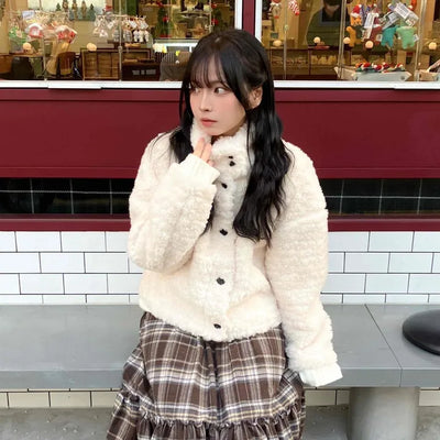 High-neck Lovely Fleece Jacket