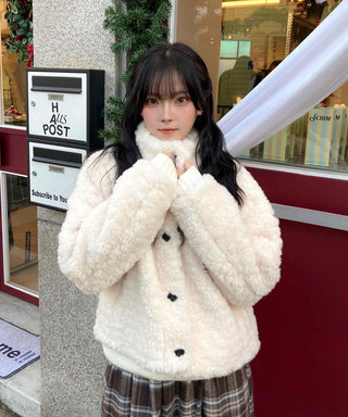 High-neck Lovely Fleece Jacket