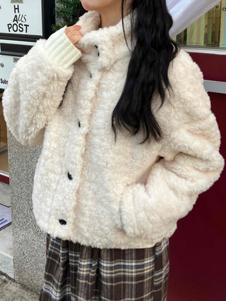 High-neck Lovely Fleece Jacket