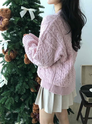 Romantic Cable Oversized Round Neck Knit