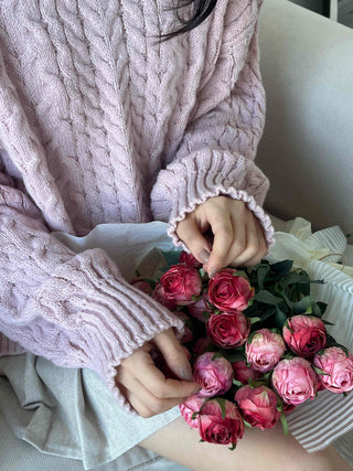 Romantic Cable Oversized Round Neck Knit
