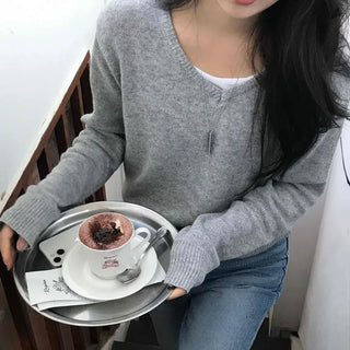 Minimal V-Neck Cozy Fit Knit