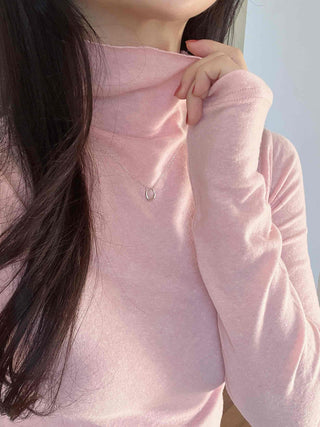 Soft Slim Fit High Neck Angora Long Sleeve T-shirt