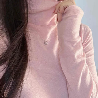 Soft Slim Fit High Neck Angora Long Sleeve T-shirt