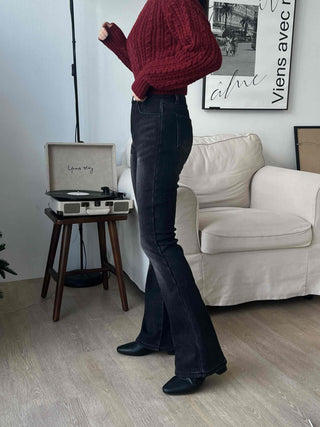 High-waisted Bootcut Long Denim Pants