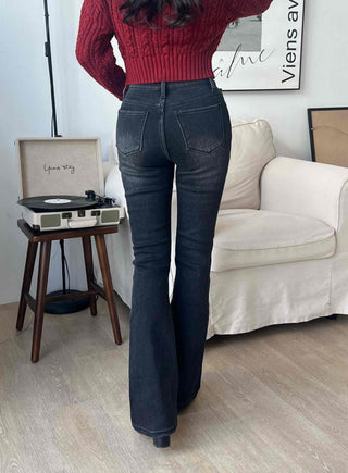 High-waisted Bootcut Long Denim Pants
