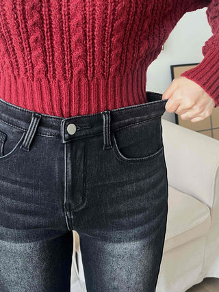 High-waisted Bootcut Long Denim Pants