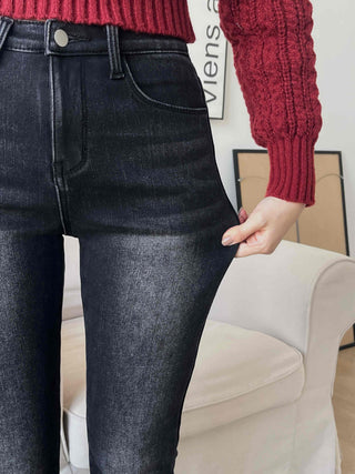 High-waisted Bootcut Long Denim Pants