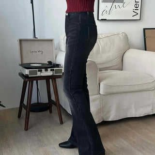 High-waisted Bootcut Long Denim Pants