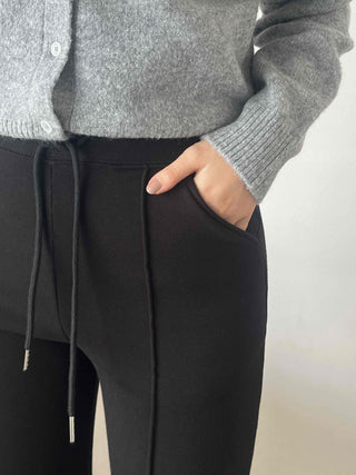 Slim Straight High-Waisted Slacks Pants