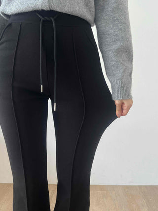 Slim Straight High-Waisted Slacks Pants