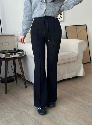 Slim Straight High-Waisted Slacks Pants