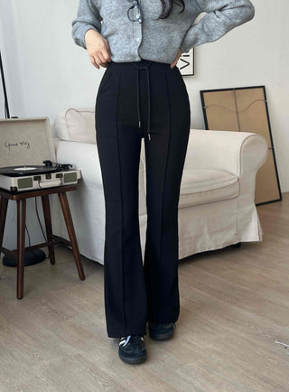 Slim Straight High-Waisted Slacks Pants