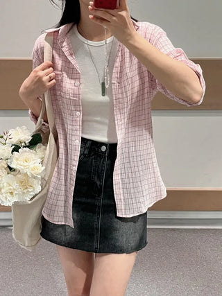 Ruda Semi-Crop Shirred Short Sleeve