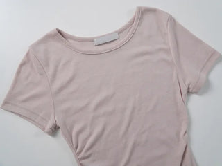 Ruda Semi-Crop Shirred Short Sleeve