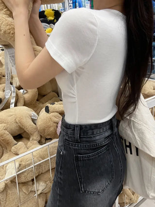 Ruda Semi-Crop Shirred Short Sleeve