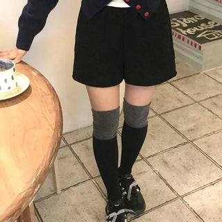 Basic Minimal High-Waisted Wide Shorts