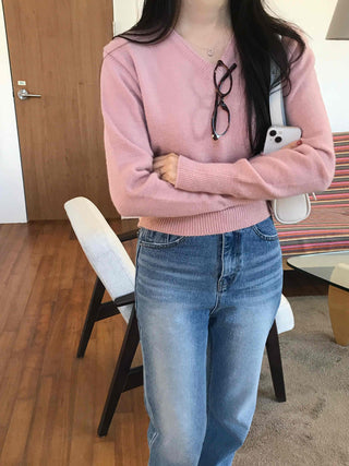Soft Touch Slim Fit V-Neck Ribbed Knit