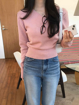 Soft Touch Slim Fit V-Neck Ribbed Knit
