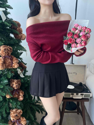 Drape Shoulder Asymmetrical Shirred Tee