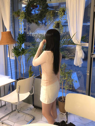 Winter Glam Ribbed Deep V Slim Knit