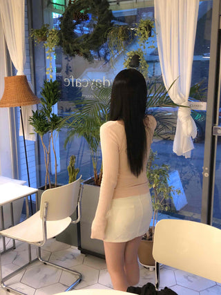 Winter Glam Ribbed Deep V Slim Knit