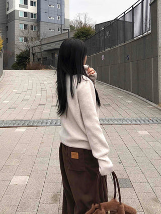 Corduroy Double Pintuck Casual Long Pants