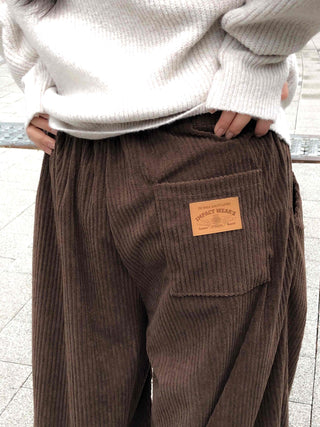 Corduroy Double Pintuck Casual Long Pants