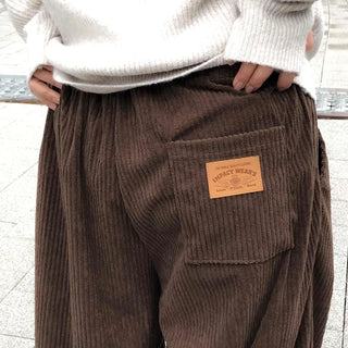 Corduroy Double Pintuck Casual Long Pants