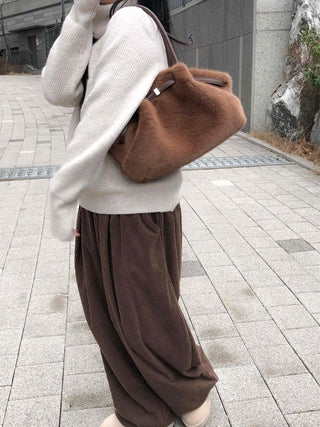 Corduroy Double Pintuck Casual Long Pants