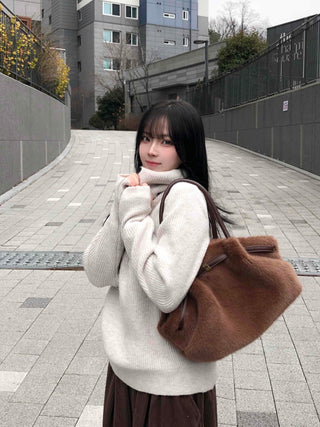 Cozy High-Neck Warmer Turtleneck Loose Knit