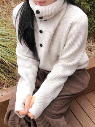 Cozy High-Neck Warmer Turtleneck Loose Knit