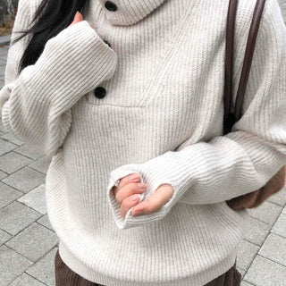 Cozy High-Neck Warmer Turtleneck Loose Knit