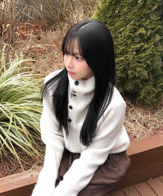 Cozy High-Neck Warmer Turtleneck Loose Knit
