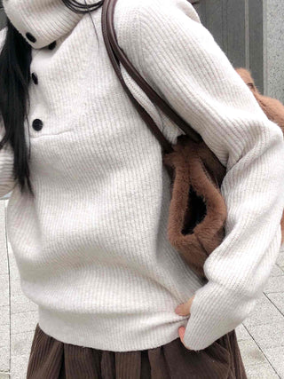 Cozy High-Neck Warmer Turtleneck Loose Knit