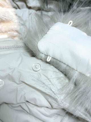 Fur-trimmed Cozy Fit Cropped Padded Jumper