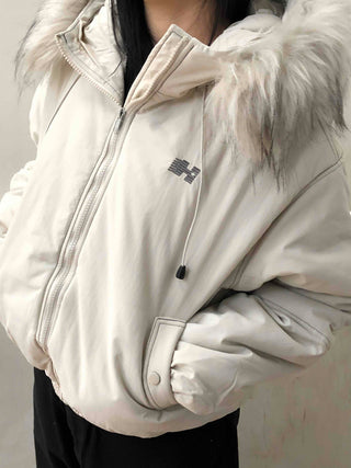Fur-trimmed Cozy Fit Cropped Padded Jumper