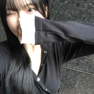 Diagonal Snap Button Slim Hoodie
