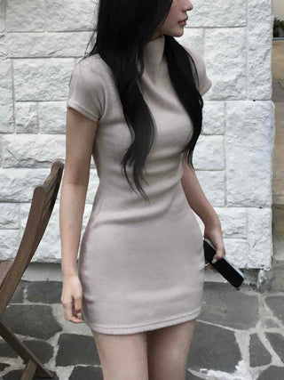 Cozy Half-Neck Slim Mini Dress