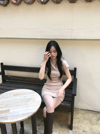 Cozy Half-Neck Slim Mini Dress
