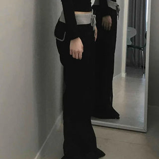 Low-Waist Color-Blocked Bootcut Pants