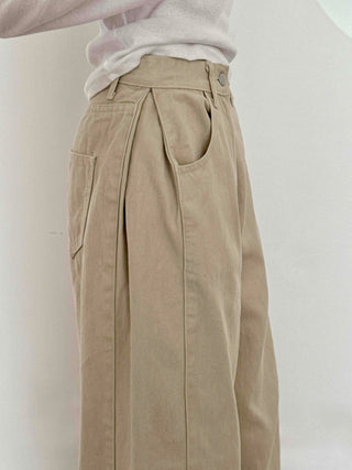 Cargo Pocket Oversized Side Pintuck Long Pants