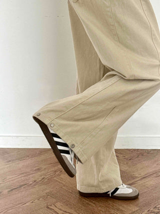 Cargo Pocket Oversized Side Pintuck Long Pants