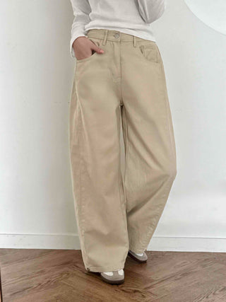 Cargo Pocket Oversized Side Pintuck Long Pants