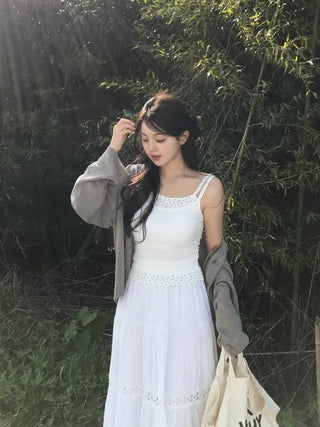 Moga Punching Lace Long Skirt