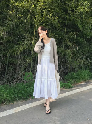 Moga Punching Lace Long Skirt