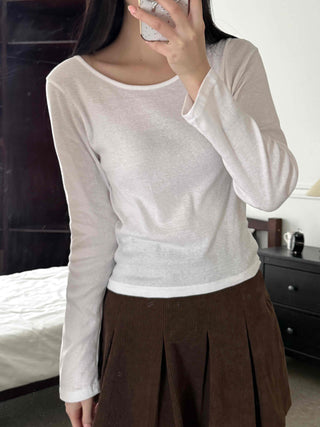 Everyday Mid-Neck Slim Layered Long Sleeve T-Shirt