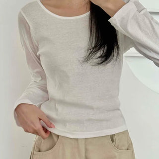 Everyday Mid-Neck Slim Layered Long Sleeve T-Shirt