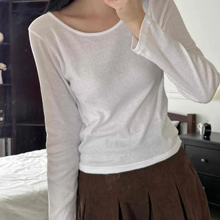Everyday Mid-Neck Slim Layered Long Sleeve T-Shirt