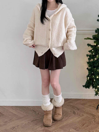 Bold Wide Sleeve V-Neck Long Knit Cardigan